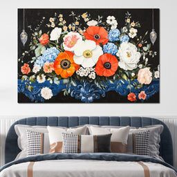 Floral Symphony on Midnight - NicheCanvas