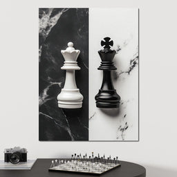 Duality of Kings Chess Contrast - NicheCanvas