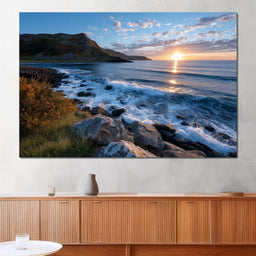 Golden Coastline Sunrise Tide - NicheCanvas