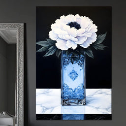 White Blossom Elegance Flourish - NicheCanvas