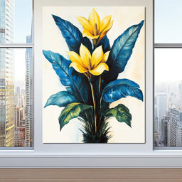Golden Petals Tropical Elegance - NicheCanvas