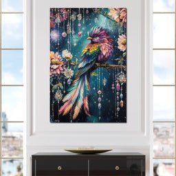 Enchanted Jewel Toned Bird Fantasy - NicheCanvas