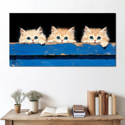 Curious Kitten Trio Peering Charm - NicheCanvas