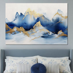 Golden Sapphire Alpine Peaks - NicheCanvas