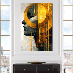 Golden Geometric Elegance - NicheCanvas