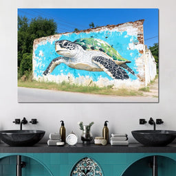 Street Art - Sea Turtle Voyage - NicheCanvas