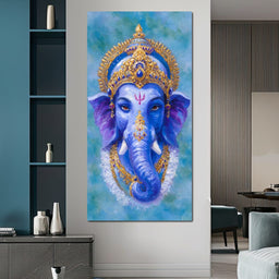 Royal Blue Ganesha Divine Blessing - NicheCanvas