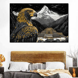 Majestic Aztec Golden Eagle - NicheCanvas
