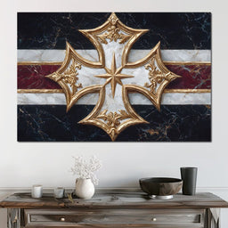 Golden Heritage Cross Emblem - NicheCanvas