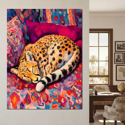 Vivid Safari Dreaming Cheetah - NicheCanvas