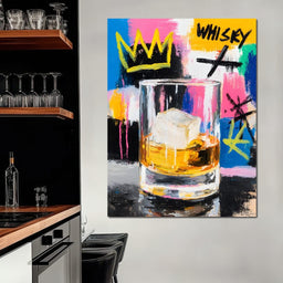 Whiskey Crown Pop Graffiti Scene - NicheCanvas