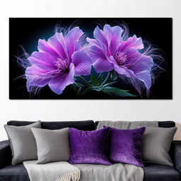 Fluffy Alien Flowers - Tooples Art - NicheCanvas
