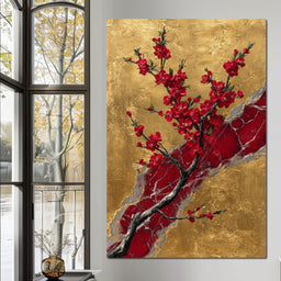 Golden Blossom Ascension - NicheCanvas