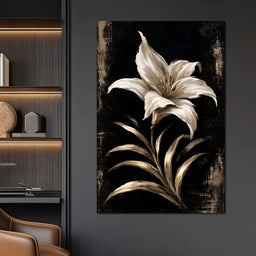 Gilded Petals Upon Nightfall - NicheCanvas