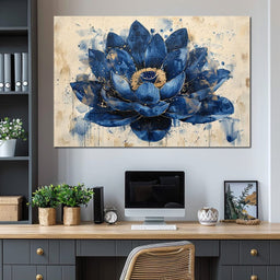 Sapphire Lotus Splendor - NicheCanvas