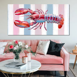 Lobster Dreams Striped Tapestry - NicheCanvas