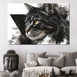 Golden Eyed Tabby Portrait - NicheCanvas