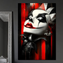 Gothic Harlequin Red Kiss - NicheCanvas