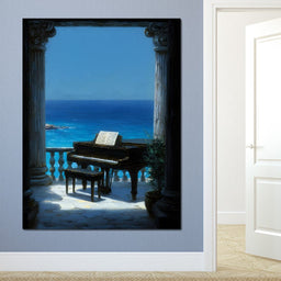 Seaside Sonata Grand Piano View - NicheCanvas