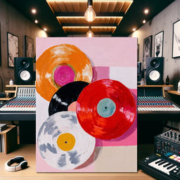 Retro Vinyl Color Spin Dance - NicheCanvas