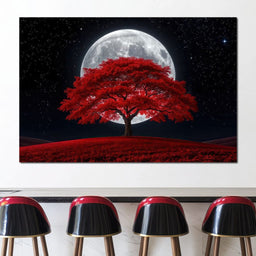 The Crimson Moon Tree - TooplesArt - NicheCanvas