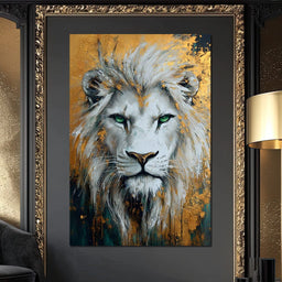 Majestic Lion Gold Radiance - NicheCanvas