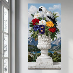 Alpine Parrot and Floral Majesty - NicheCanvas