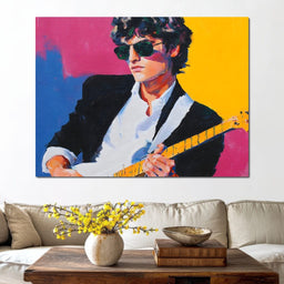 Vibrant Retro Electric Guitarist - NicheCanvas
