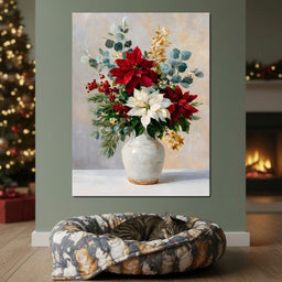 Holiday Poinsettia Bouquet Oil - NicheCanvas