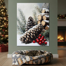 Snowy Pinecone Winter Gathering - NicheCanvas