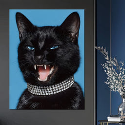 Fierce Midnight Feline Glamour - NicheCanvas