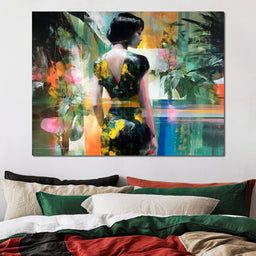 Tropical Garden Muse Portrait - NicheCanvas