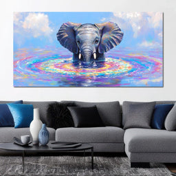 Elephant in Dreamy Waters - NicheCanvas