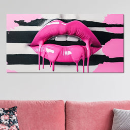 Luscious Pink Tantalizing Lips - NicheCanvas