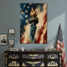Liberty Igniting The Storm - NicheCanvas