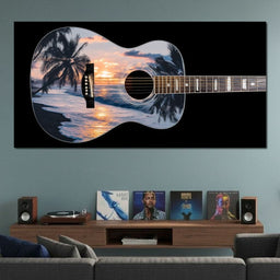 Tropical Sunset Guitar Dream - NicheCanvas