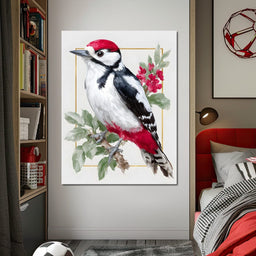 Garden Woodpecker Portrait - NicheCanvas