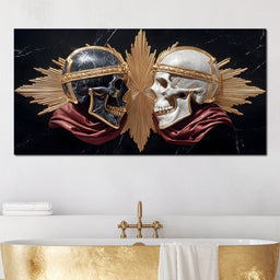 Royal Duality Marble Skull Gold - NicheCanvas