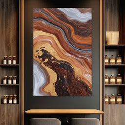Gilded Canyon River Flow - NicheCanvas