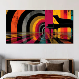 Piano Reflections in Color - NicheCanvas