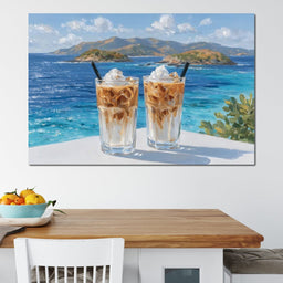 Mediterranean Iced Coffee Break - NicheCanvas