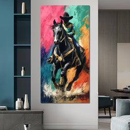 Galloping Midnight Charro Charge - NicheCanvas