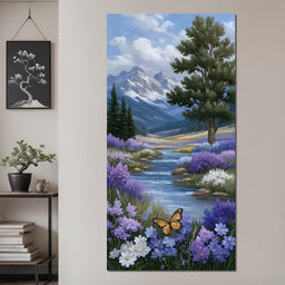 Mountain Meadow Butterfly Serenity - NicheCanvas