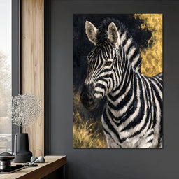 Golden Stripes of the Midnight Plains - NicheCanvas