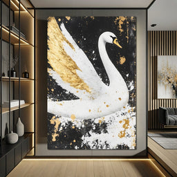 Elegant Graceful Swan Radiance - NicheCanvas