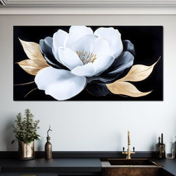 White Petals Night Blossom - NicheCanvas