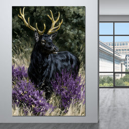 Black Deer Of Wild Fields - NicheCanvas