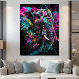 Vibrant Spirit of the Elephant - NicheCanvas