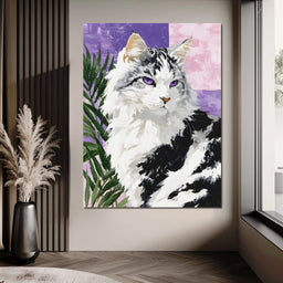Majestic Violet Eyed Feline - NicheCanvas