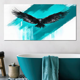 Majestic Raven Soaring Sky - NicheCanvas